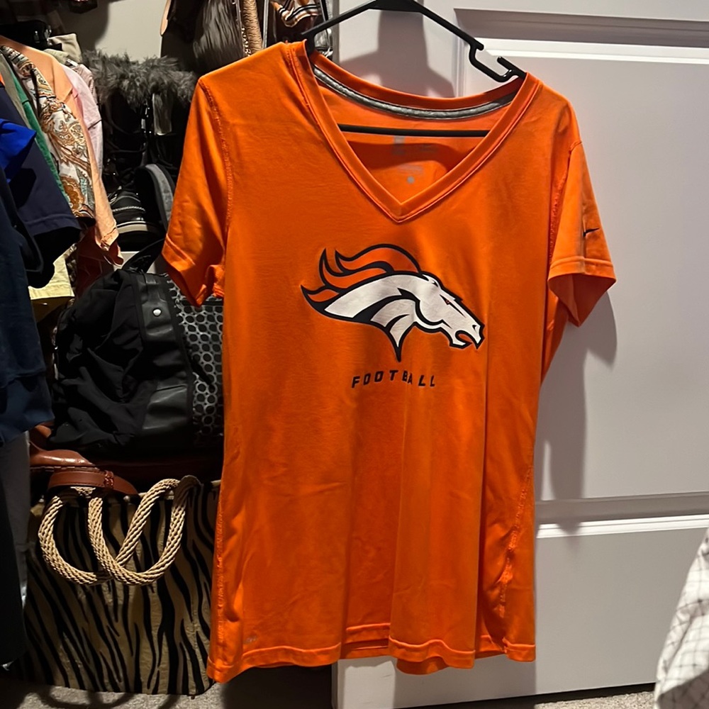 Denver Broncos women’s vneck Dri-fit shirt